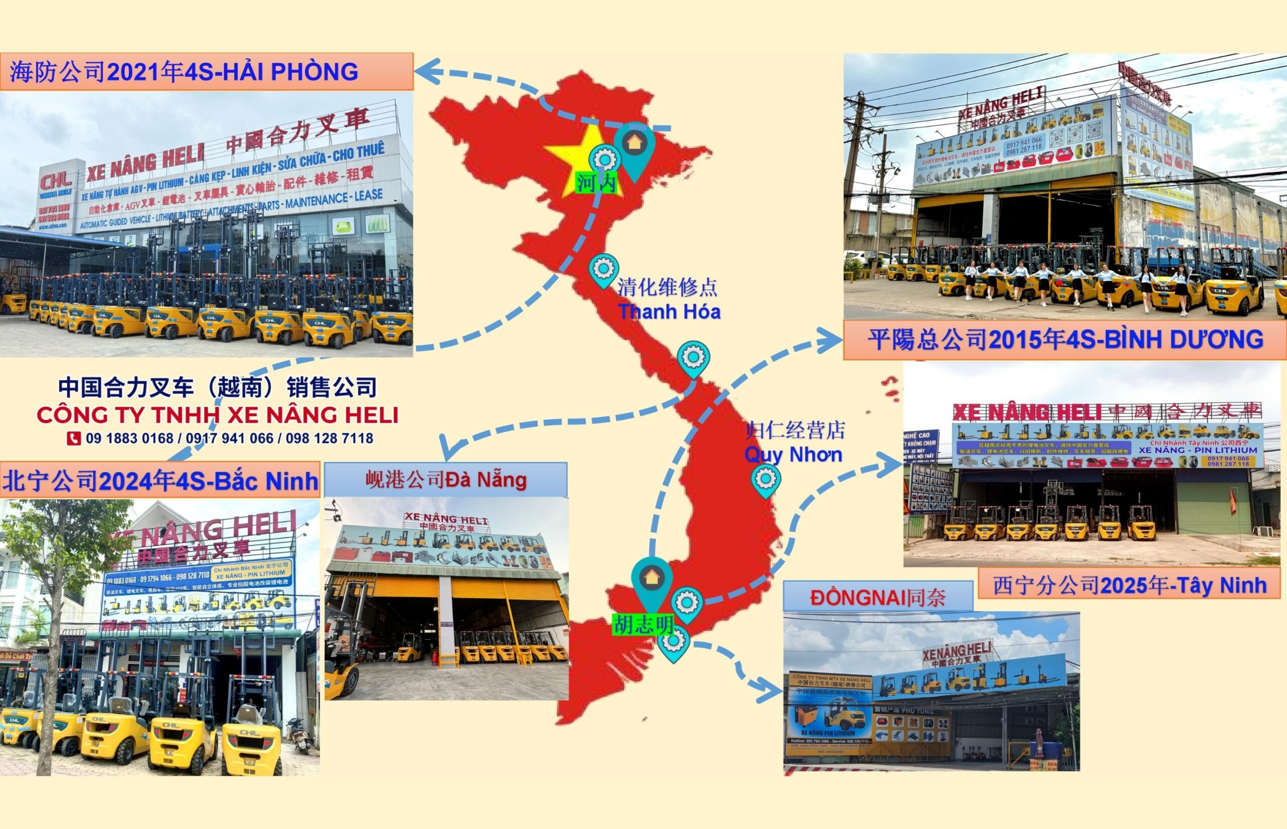 SHOWROOM XE NÂNG CHL - PHÂN BỐ VIỆT NAM
